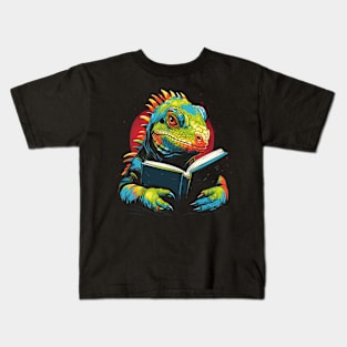 Iguana Reads Book Kids T-Shirt